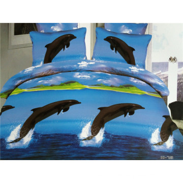 Die glücklichen Delphine springen auf die dunkelblauen Ozean Designs Bett Zimmer Möbel moderne Bettwäsche Bett Zimmer gesetzt